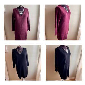 Old Navy SoSoft Sweater Dress 2-Pack – Black & Burgundy (S, NWT)
